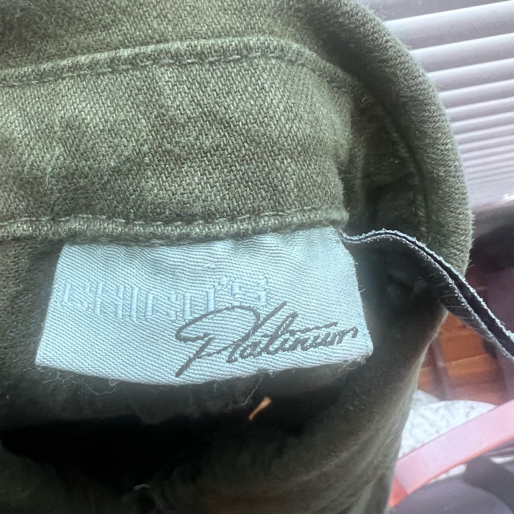 Chico's Platinum Khaki Green Cotton-Blend Vest - Picture 5 of 7
